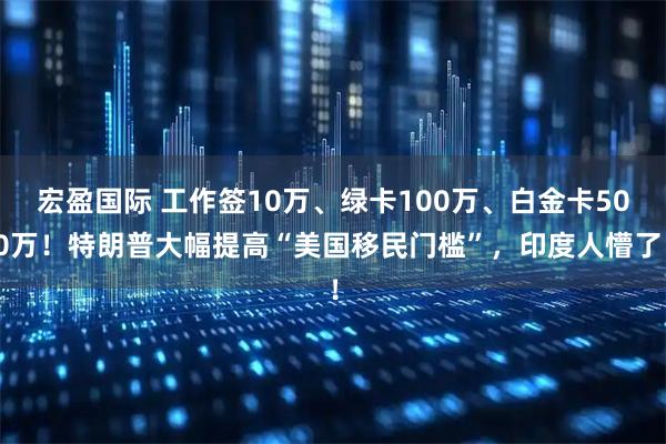 宏盈国际 工作签10万、绿卡100万、白金卡500万！特朗普大幅提高“美国移民门槛”，印度人懵了！