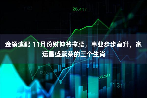 金领速配 11月份财神爷撑腰，事业步步高升，家运昌盛繁荣的三个生肖