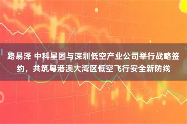 路易泽 中科星图与深圳低空产业公司举行战略签约，共筑粤港澳大湾区低空飞行安全新防线